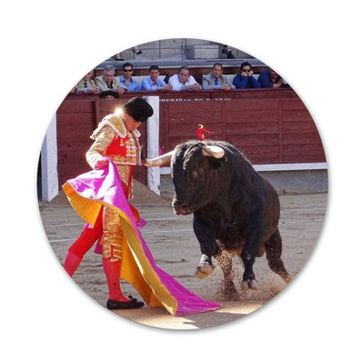 Borbe bikova španjolske borbe s bikovima Ikone uzorka Igle Značke Ukrasni broševi Metalne značke za ukrašavanje ruksaka 58 mm