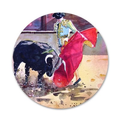 Borbe bikova španjolske borbe s bikovima Ikone uzorka Igle Značke Ukrasni broševi Metalne značke za ukrašavanje ruksaka 58 mm