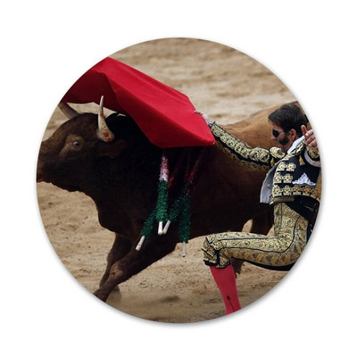 Borbe bikova španjolske borbe s bikovima Ikone uzorka Igle Značke Ukrasni broševi Metalne značke za ukrašavanje ruksaka 58 mm
