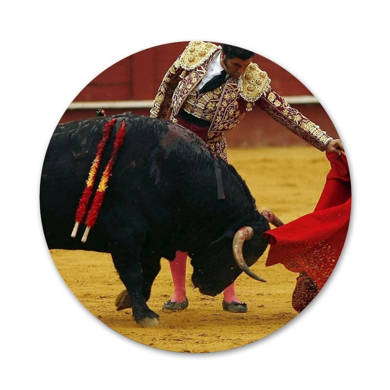 Borbe bikova španjolske borbe s bikovima Ikone uzorka Igle Značke Ukrasni broševi Metalne značke za ukrašavanje ruksaka 58 mm