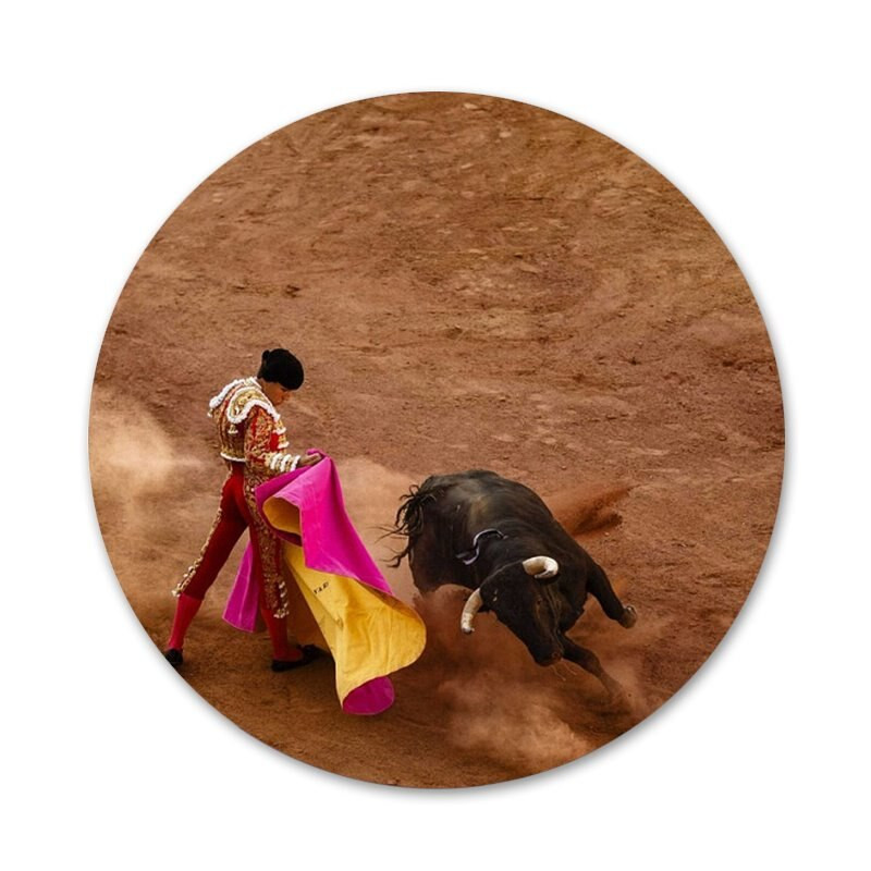 Borbe bikova španjolske borbe s bikovima Ikone uzorka Igle Značke Ukrasni broševi Metalne značke za ukrašavanje ruksaka 58 mm