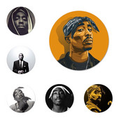 58mm 2pac Tupac Icons Pins Διακοσμητικά σήματα Καρφίτσες Μεταλλικά Σήματα για Ρούχα Διακόσμηση σακιδίου πλάτης