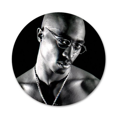 58mm 2pac Tupac Icons Pins Διακοσμητικά σήματα Καρφίτσες Μεταλλικά Σήματα για Ρούχα Διακόσμηση σακιδίου πλάτης