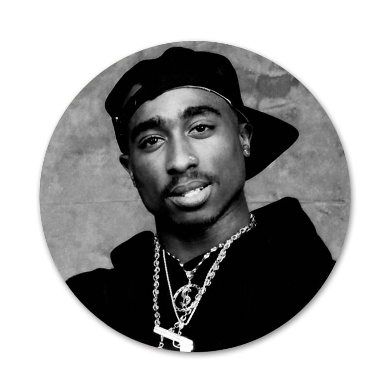 58mm 2pac Tupac Icons Pins Διακοσμητικά σήματα Καρφίτσες Μεταλλικά Σήματα για Ρούχα Διακόσμηση σακιδίου πλάτης