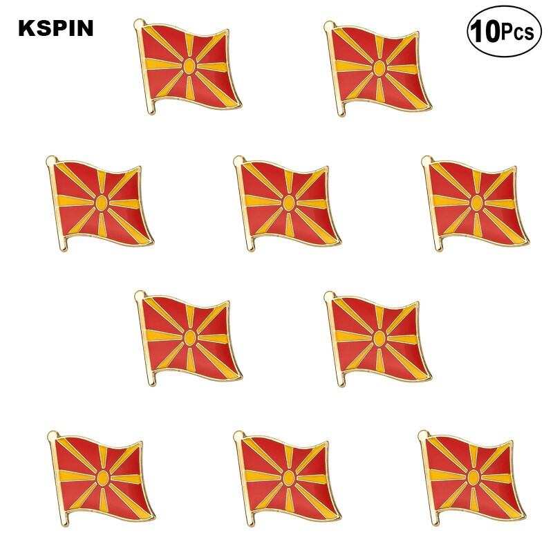 10 bucăți o mulțime de ace de rever pentru drapelul Macedonia