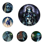 Tim Burtoni surnukeha pruudi maalitud ikoonid nööpnõelad märgi kaunistus prossid metallist märgid riiete jaoks seljakoti kaunistus