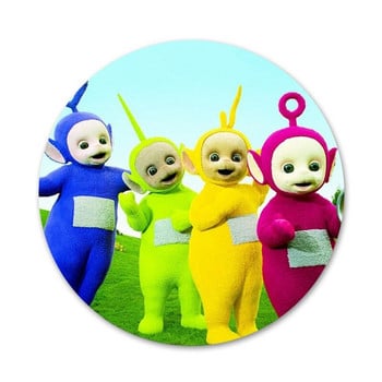 teletubbies Εικονίδια Καρφίτσες Διακοσμητικό σήμα Καρφίτσες Μεταλλικές κονκάρδες για ρούχα Διακόσμηση σακιδίου πλάτης 58mm