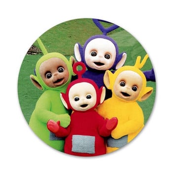 teletubbies Εικονίδια Καρφίτσες Διακοσμητικό σήμα Καρφίτσες Μεταλλικές κονκάρδες για ρούχα Διακόσμηση σακιδίου πλάτης 58mm