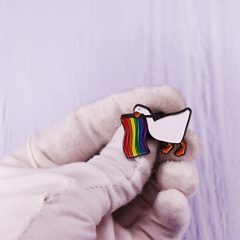 AD1794 Zastava duginih boja LGBT Pride Emajl Broš Igle Bedževi Igle za revere Broševi Goose Metalni dodaci za nakit