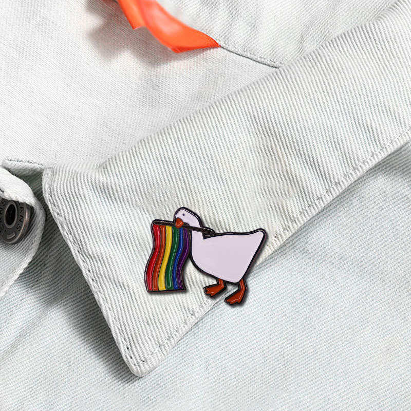 AD1794 Zastava duginih boja LGBT Pride Emajl Broš Igle Bedževi Igle za revere Broševi Goose Metalni dodaci za nakit