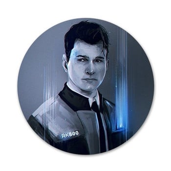 58 χιλιοστά Detroit Become Human RK800 Icons Καρφίτσες Διακοσμητικό σήμα Καρφίτσες Μεταλλικές κονκάρδες για ρούχα Διακόσμηση σακιδίου πλάτης