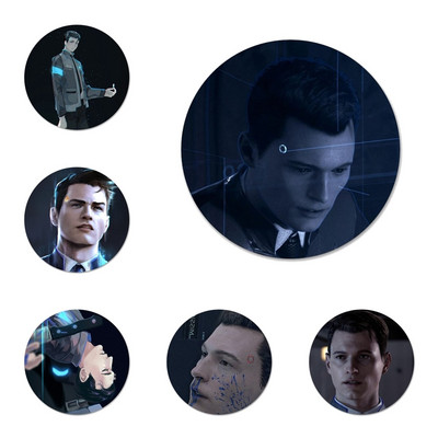 58 χιλιοστά Detroit Become Human RK800 Icons Καρφίτσες Διακοσμητικό σήμα Καρφίτσες Μεταλλικές κονκάρδες για ρούχα Διακόσμηση σακιδίου πλάτης