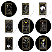 lahe kaart must Saialill Tarot Ikoonid Pins Märgi Kaunistus Prossid Metallist Märgid Seljakoti Kaunistamiseks 58mm