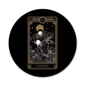 cool card black The Marigold Tarot Icons Pins Badge Decoration Καρφίτσες Μεταλλικές κονκάρδες για διακόσμηση σακιδίου πλάτης 58mm