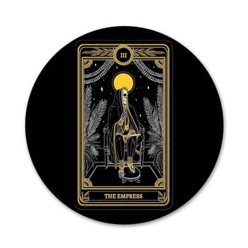 cool card black The Marigold Tarot Icons Pins Badge Decoration Καρφίτσες Μεταλλικές κονκάρδες για διακόσμηση σακιδίου πλάτης 58mm