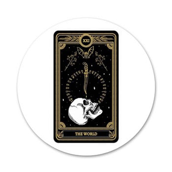 cool card black The Marigold Tarot Icons Pins Badge Decoration Καρφίτσες Μεταλλικές κονκάρδες για διακόσμηση σακιδίου πλάτης 58mm