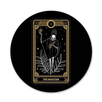 cool card black The Marigold Tarot Icons Pins Badge Decoration Καρφίτσες Μεταλλικές κονκάρδες για διακόσμηση σακιδίου πλάτης 58mm