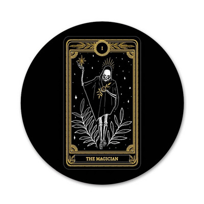 lahe kaart must Saialill Tarot Ikoonid Pins Märgi Kaunistus Prossid Metallist Märgid Seljakoti Kaunistamiseks 58mm