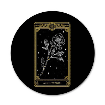 lahe kaart must Saialill Tarot Ikoonid Pins Märgi Kaunistus Prossid Metallist Märgid Seljakoti Kaunistamiseks 58mm