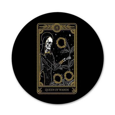 lahe kaart must Saialill Tarot Ikoonid Pins Märgi Kaunistus Prossid Metallist Märgid Seljakoti Kaunistamiseks 58mm