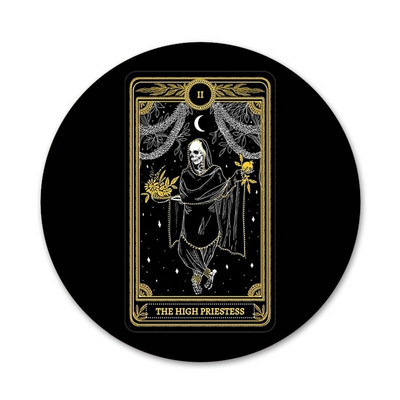 lahe kaart must Saialill Tarot Ikoonid Pins Märgi Kaunistus Prossid Metallist Märgid Seljakoti Kaunistamiseks 58mm