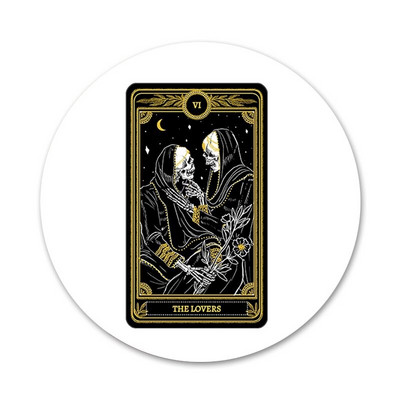 lahe kaart must Saialill Tarot Ikoonid Pins Märgi Kaunistus Prossid Metallist Märgid Seljakoti Kaunistamiseks 58mm