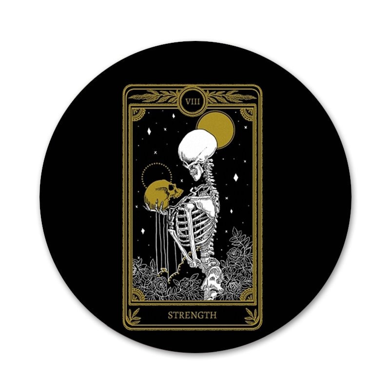 lahe kaart must Saialill Tarot Ikoonid Pins Märgi Kaunistus Prossid Metallist Märgid Seljakoti Kaunistamiseks 58mm