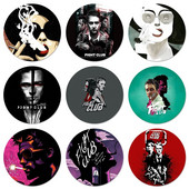 Kovos klubo filmo plakatas Piktogramos Smeigtukai Ženkliuko puošimas Sagės Metaliniai ženkleliai drabužiams Kuprinės puošimas 58mm