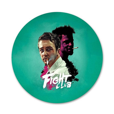 Kovos klubo filmo plakatas Piktogramos Smeigtukai Ženkliuko puošimas Sagės Metaliniai ženkleliai drabužiams Kuprinės puošimas 58mm