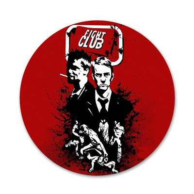 Kovos klubo filmo plakatas Piktogramos Smeigtukai Ženkliuko puošimas Sagės Metaliniai ženkleliai drabužiams Kuprinės puošimas 58mm