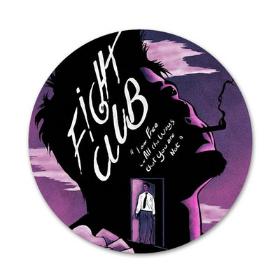 Kovos klubo filmo plakatas Piktogramos Smeigtukai Ženkliuko puošimas Sagės Metaliniai ženkleliai drabužiams Kuprinės puošimas 58mm