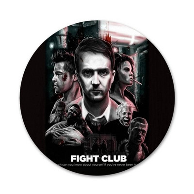 Kovos klubo filmo plakatas Piktogramos Smeigtukai Ženkliuko puošimas Sagės Metaliniai ženkleliai drabužiams Kuprinės puošimas 58mm