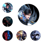 „Bayonetta“ vaizdo žaidimų piktogramos Smeigtukai Ženkliuko dekoravimas Sagės Metaliniai ženkleliai kuprinei papuošti 58 mm