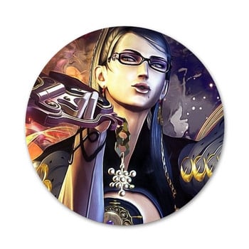 Bayonetta Икони за видеоигри Пинове Декорация на значки Брошки Метални значки за декорация на раница 58 мм