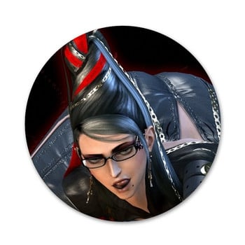 Bayonetta Икони за видеоигри Пинове Декорация на значки Брошки Метални значки за декорация на раница 58 мм