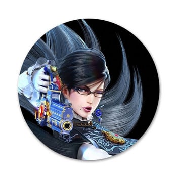 Bayonetta Икони за видеоигри Пинове Декорация на значки Брошки Метални значки за декорация на раница 58 мм