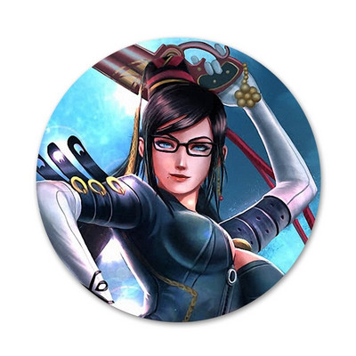 „Bayonetta“ vaizdo žaidimų piktogramos Smeigtukai Ženkliuko dekoravimas Sagės Metaliniai ženkleliai kuprinei papuošti 58 mm