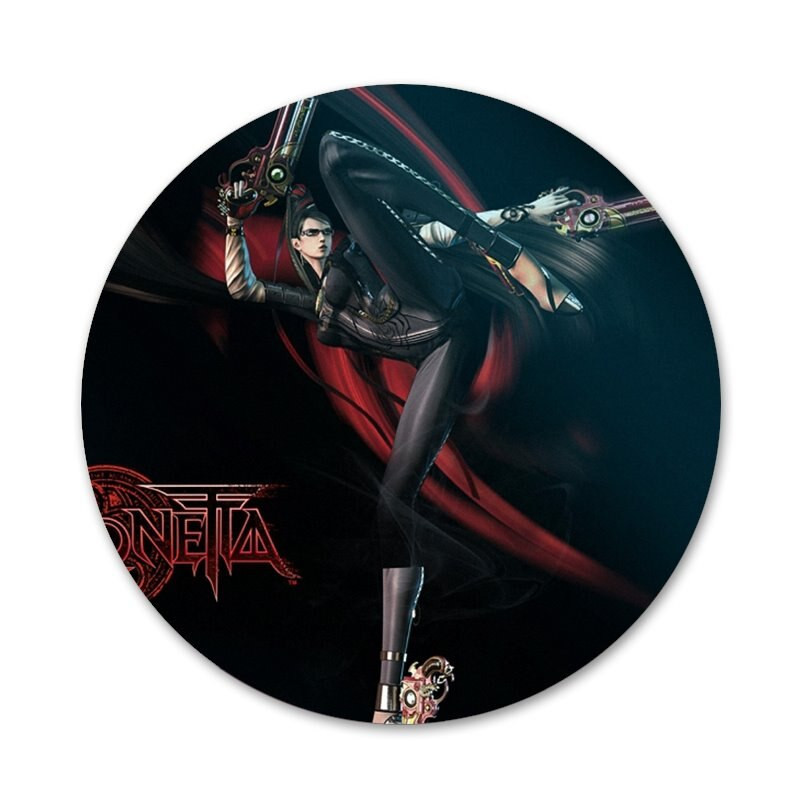 „Bayonetta“ vaizdo žaidimų piktogramos Smeigtukai Ženkliuko dekoravimas Sagės Metaliniai ženkleliai kuprinei papuošti 58 mm