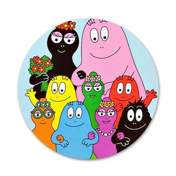 Χαριτωμένα καρτούν Barbapapa Icons Καρφίτσες Διακοσμητικό σήμα Καρφίτσες Μεταλλικές κονκάρδες για διακόσμηση σακιδίου πλάτης 58mm