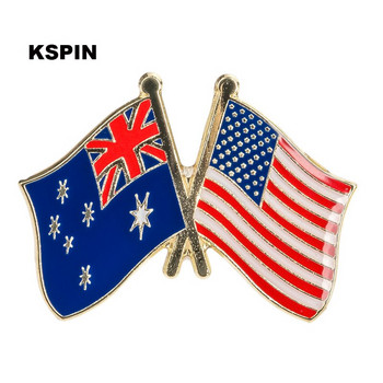 10 τεμάχια πολλά Αυστραλία UK Friendship Flag Badge Σημαία καρφίτσα 10 τμχ πολλά XY0113