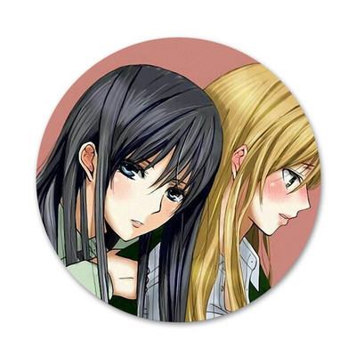 58 mm Anime lesbi tsitruseline Yuzu Aihara Mei märk prossnõel Aksessuaarid riiete jaoks Seljakoti kaunistus kingitus