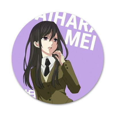 58 mm Anime lesbi tsitruseline Yuzu Aihara Mei märk prossnõel Aksessuaarid riiete jaoks Seljakoti kaunistus kingitus