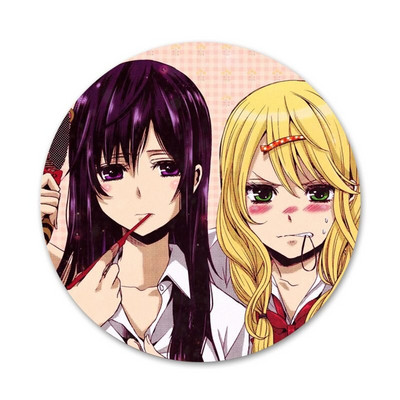 58 mm Anime lesbi tsitruseline Yuzu Aihara Mei märk prossnõel Aksessuaarid riiete jaoks Seljakoti kaunistus kingitus