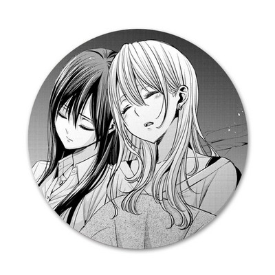 58 mm Anime lesbi tsitruseline Yuzu Aihara Mei märk prossnõel Aksessuaarid riiete jaoks Seljakoti kaunistus kingitus