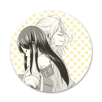 58 mm Anime lesbi tsitruseline Yuzu Aihara Mei märk prossnõel Aksessuaarid riiete jaoks Seljakoti kaunistus kingitus