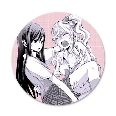 58 mm Anime lesbi tsitruseline Yuzu Aihara Mei märk prossnõel Aksessuaarid riiete jaoks Seljakoti kaunistus kingitus