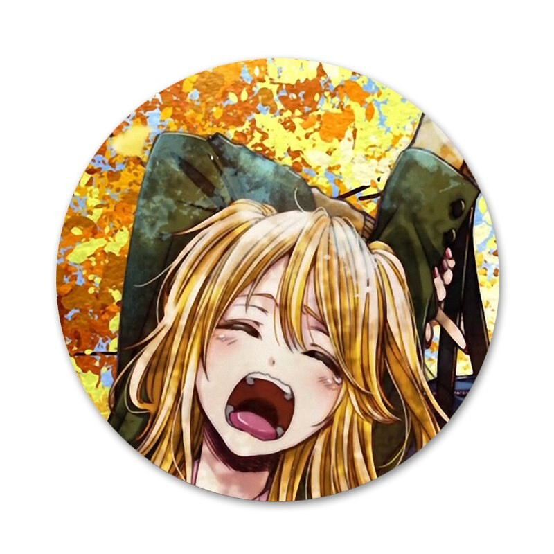 58 mm Anime lesbi tsitruseline Yuzu Aihara Mei märk prossnõel Aksessuaarid riiete jaoks Seljakoti kaunistus kingitus