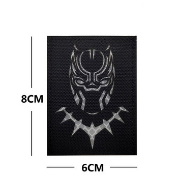 1 Pc 3D Panther Reflective Embroidery Armband Military Combat Tactical Badge Recognition Chapter Backpack Hat Jeans Applique