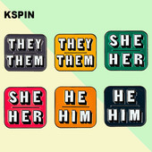 Oni Oni Ona Ona On Njemu TO je Metalna značka po narudžbi Igla za rever Značka zastavice Broš Igle Značke