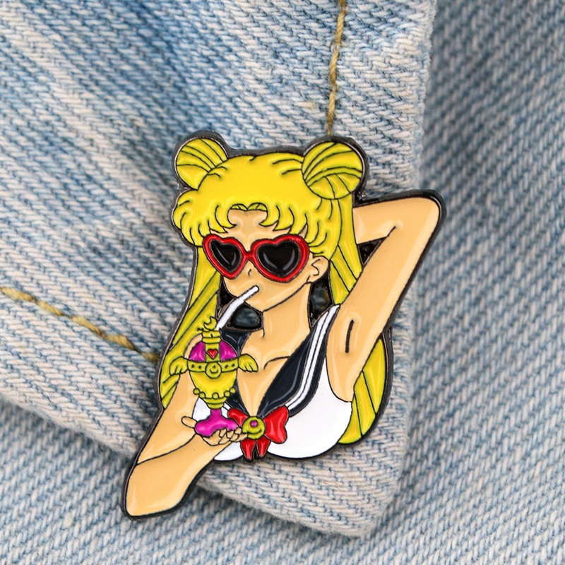 AD849 Patchfan Smiješne anime slatke djevojke Emajlirane igle i broševi Igle za revere Ruksaci Torbe Bedž Odjeća Ukrasi Pokloni